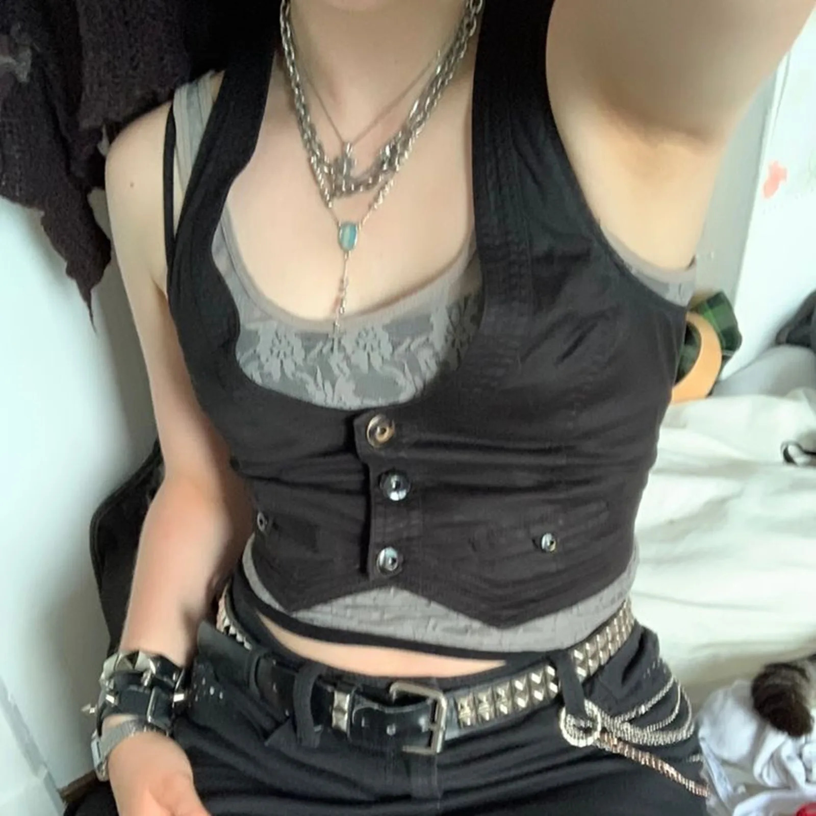 2023 Womens Dress Waist Coat Checkered Tank Top Autumn Evening Set Retro Steampunk Jacquard Jacket Punk Style Corset 250319