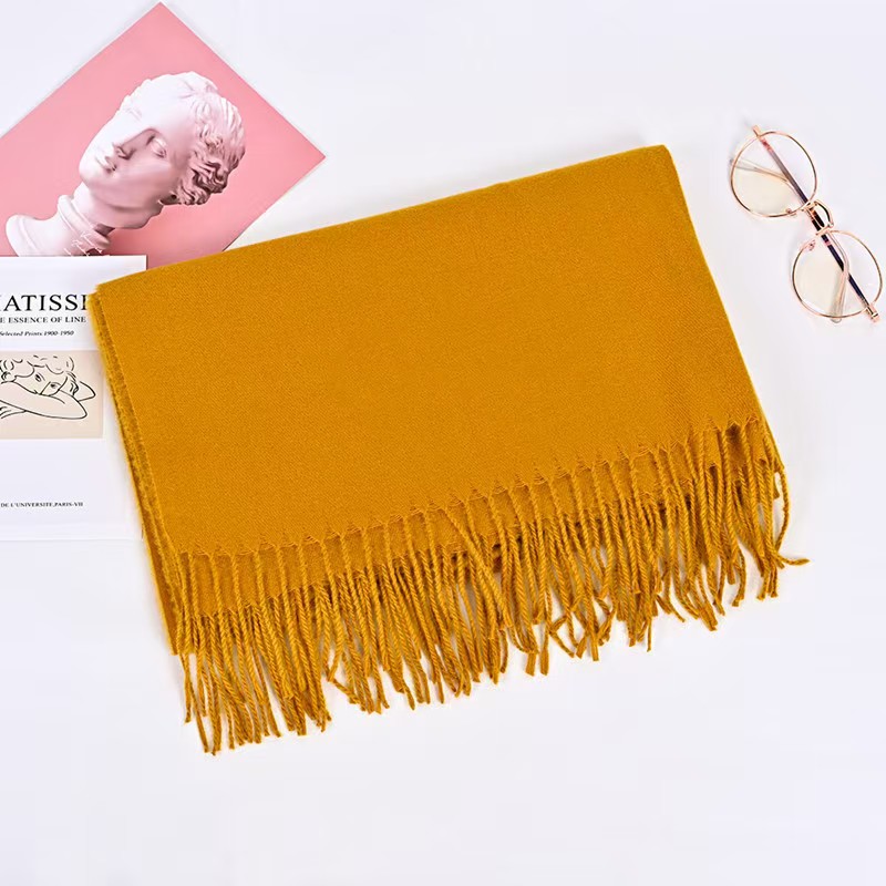 K169 Thick autumn and winter imitation cashmere scarf SKY solid color warm shawl female easy to wear neck scarf gift can be printed