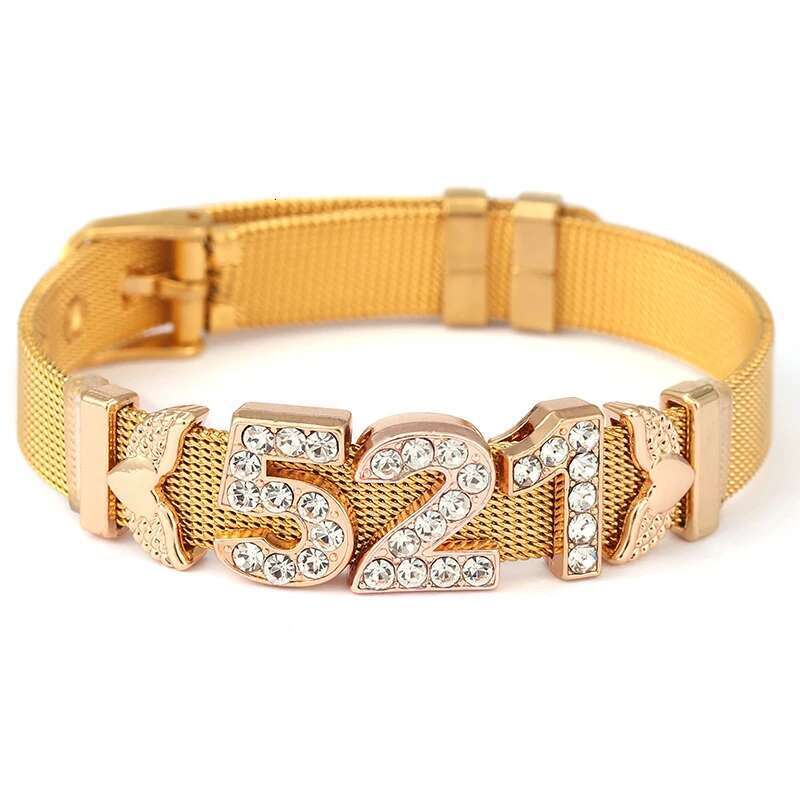 10mm Crystal 521 Feather Beads Charm Bracelets DIY Stainless Steel Mesh Keeper Bracelets Pulseras Mujer For Women Jewelry Gift