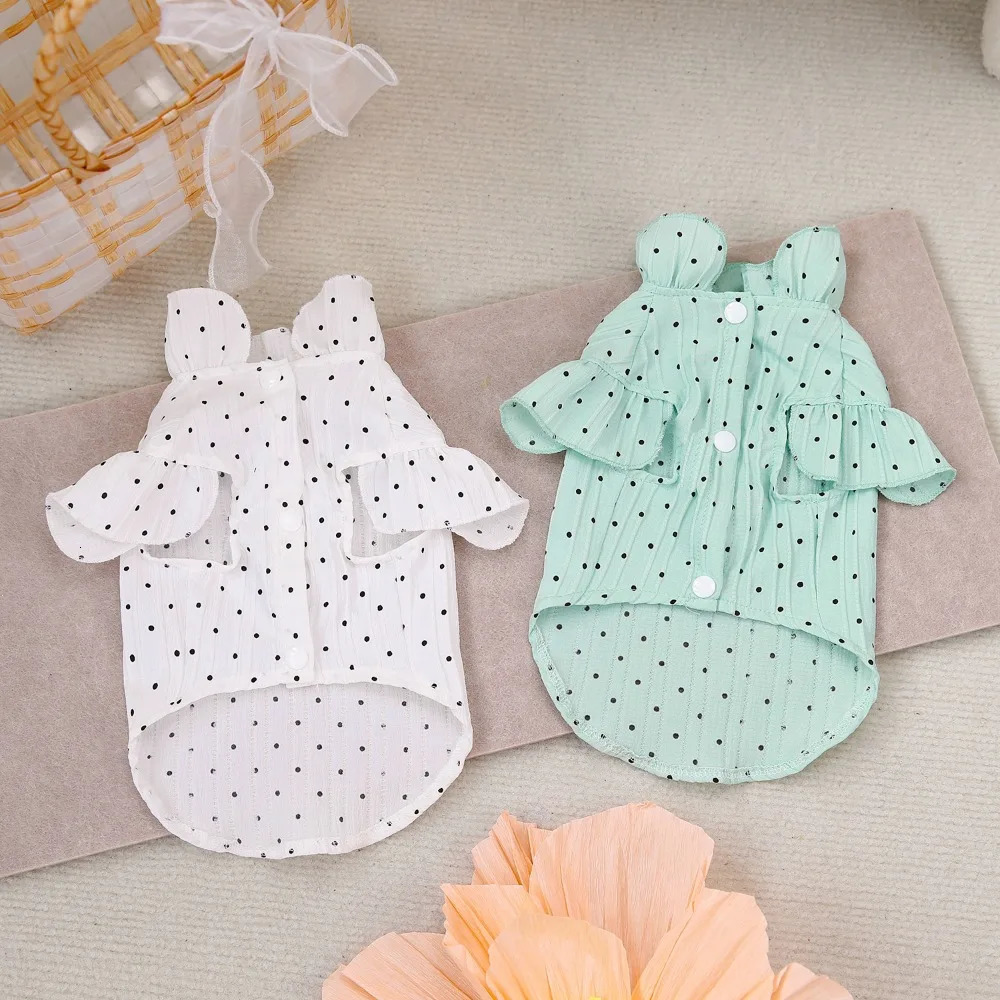 Dog shirts dog T-shirts pet clothing pet clothing spring and summer point shirts 250318