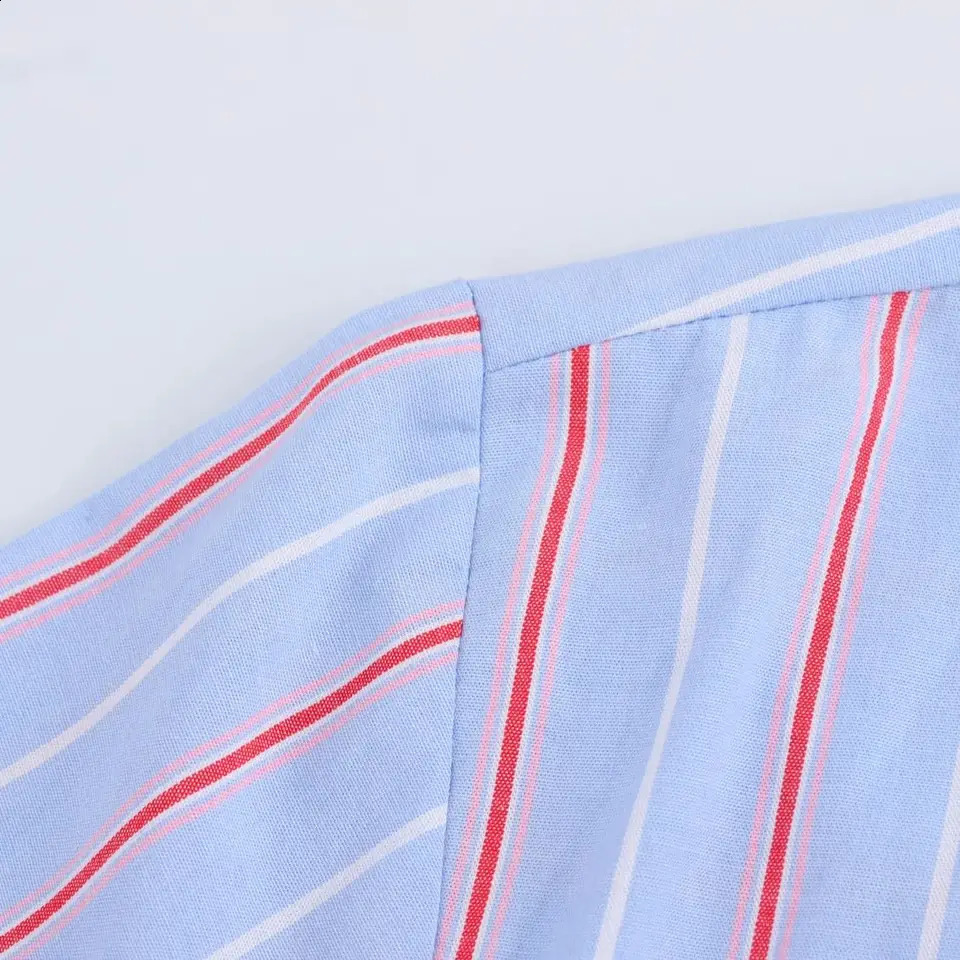 Trafshe Spring and Summer Womens Lace Striped Top Retro Clothing Long Sleeve Shirt 0387058 250318
