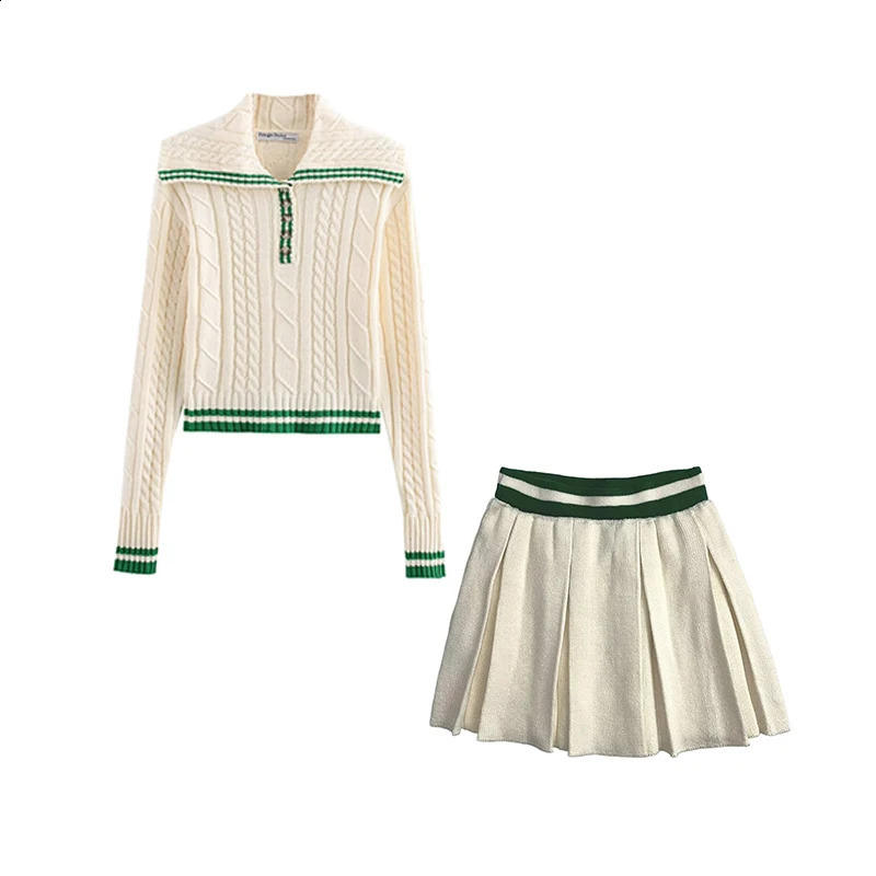 TRAF Womens 2025 Spring 2-piece Set Fashion Slim Elastic Sports Holiday Skirt Sets Women Street Chic Young 2-piece 250318