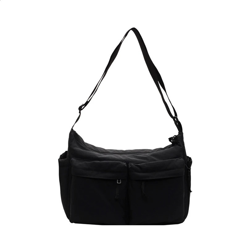 Large capacity casual shoulder bag with single shoulder strap and multiple pockets suitable for outdoor travel and business use 250318