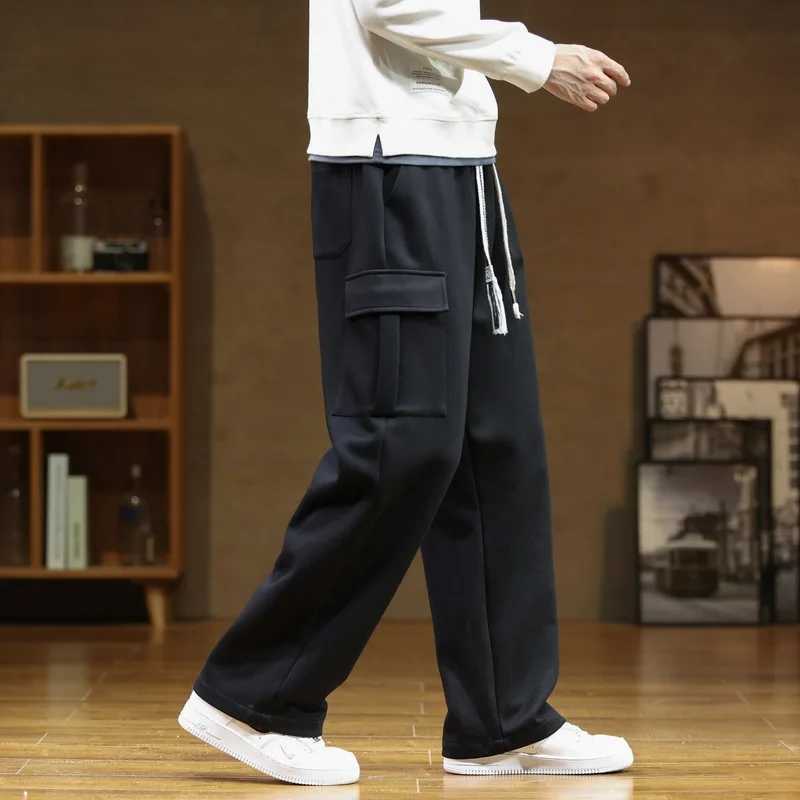 Autumn Sweatpants Men Casual Track Pant Male Multi-Pockets Drawstring Cotton Loose Straight Trousers Large Size 6XL 7XL 8XL 2023 X250319