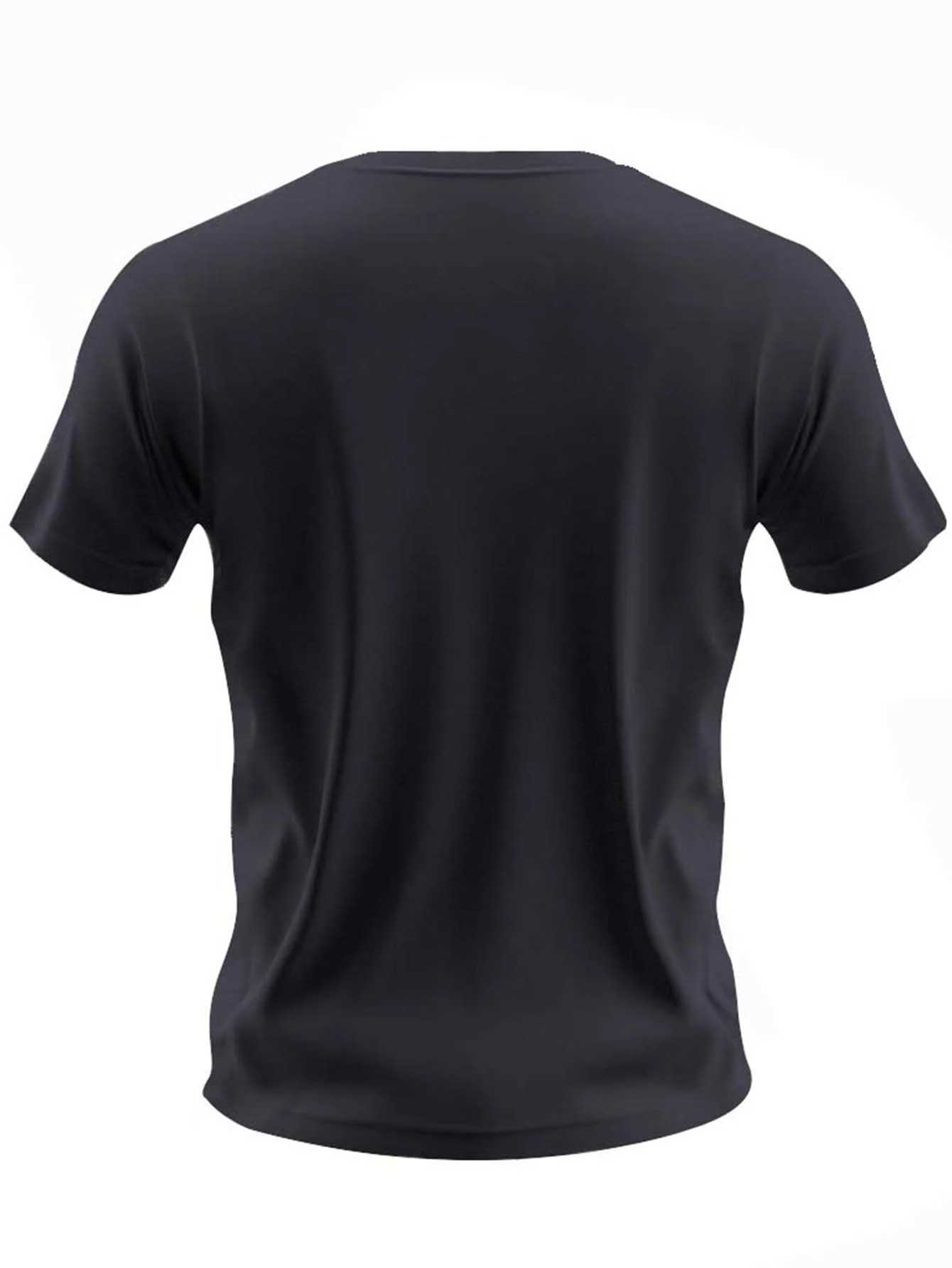 Summer Mens 100% Cotton Casual Loose Large Size Mountains And Trees Printed Sports Comfortable Round Neck Short Sleeve T-shirtT250318
