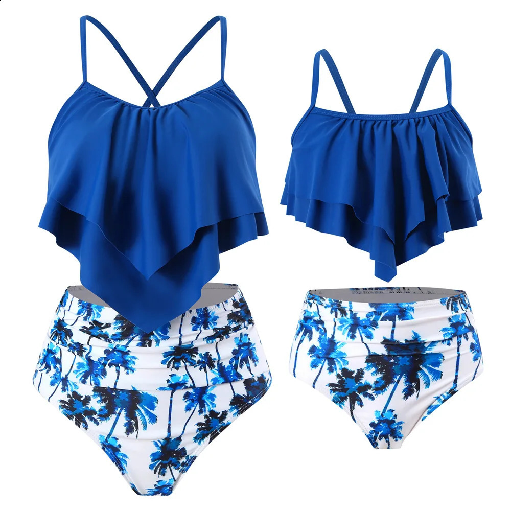 2025 Summer Mother and Daughter Bikini Swimwear Beach Bath Swimsuits Mommy and Me Clothes Matching Outfits Girls Kids Swimsuits 250319