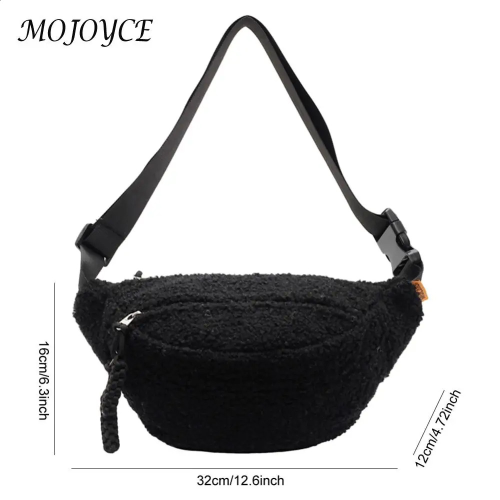 Wool Sherpa Cross Body Bag Womens Mini Shoulder Strap Bag Small Size Fanny Bag Winter Plush Waist Bag Sling Bum Bag 250317