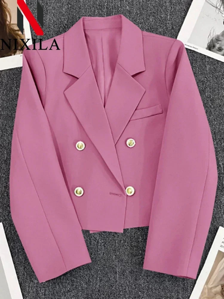 in Spring Autumn Blazer for Women Office Lady Jacket Korean Fashion Coats Chic Elegant Tops Outerwears Female Clothing 250319