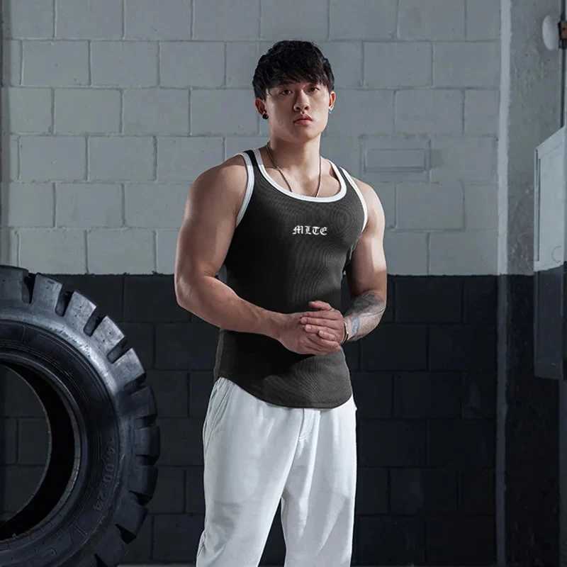 Mens Sleeveless Tight-fitting Leggings Top Sleeveless Top Fitness Dry Speed Running Short Sleeve Muscle Exercise SummerT250318