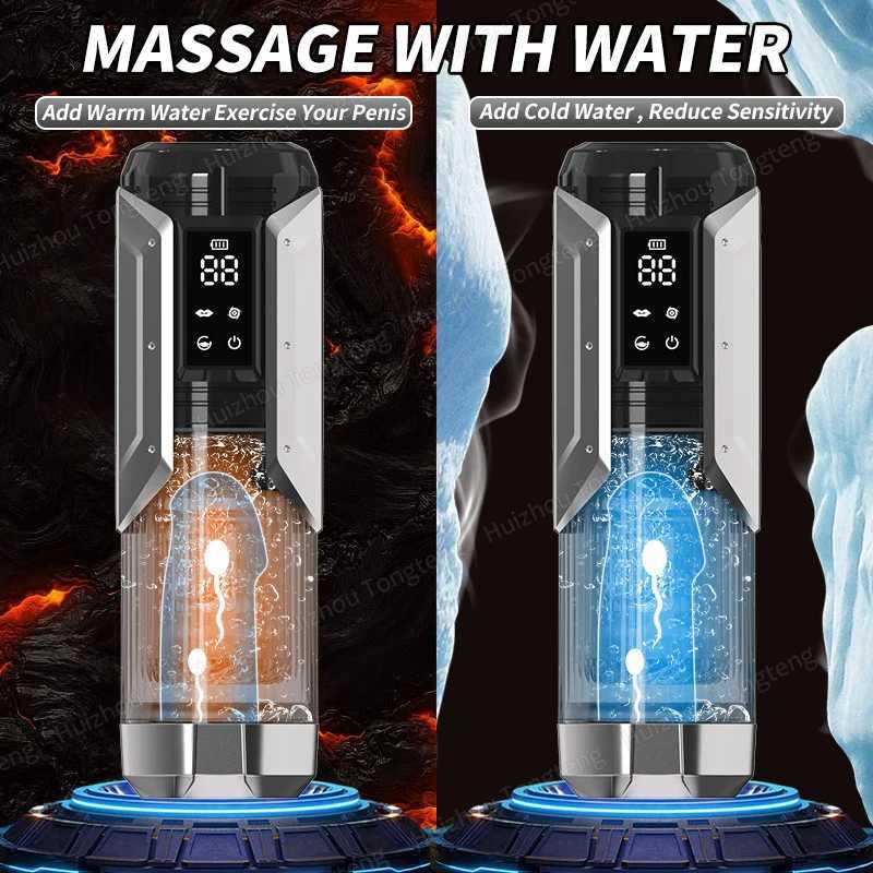 Telescopic rotating masturbation cup sucking penis pump pocket cat oral sex toy stroke piston automatic male masturbationXJ250319
