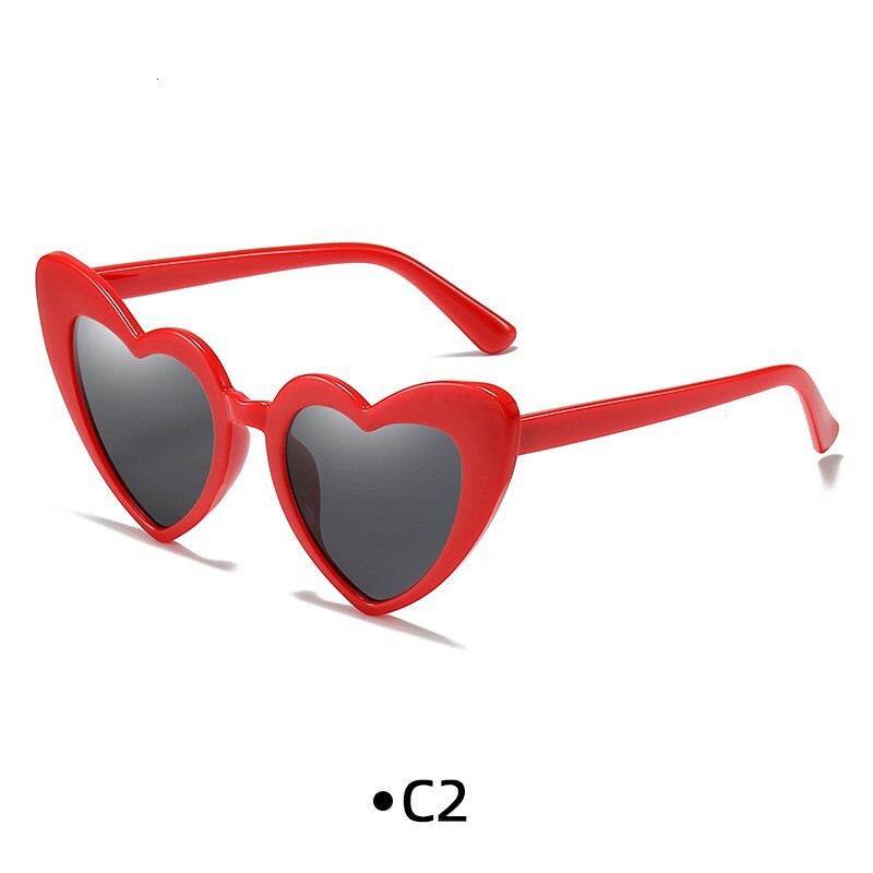 Polarized Sunglasses for Women Classic Retro Style UV Protection Enhanced Edition Internet Celebrity Same Style Trendy Fashion Peach Heart Love Women 