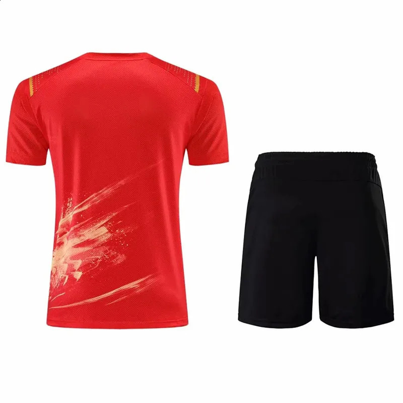 Mens and Womens Chinese Loong Table Tennis Jersey Shorts Set Mens and rens Badminton Shirts Table Tennis Clothing Sportswear 250314