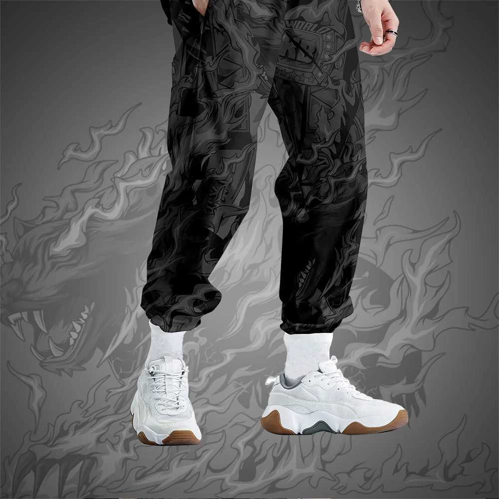 Japanese Style Anime Sweatpants Men Multi Pocket Long Cargo Pant Harajuku Jogger Trousers Streetwear Pants Plus Size 4XL 5XL 6XL X250319