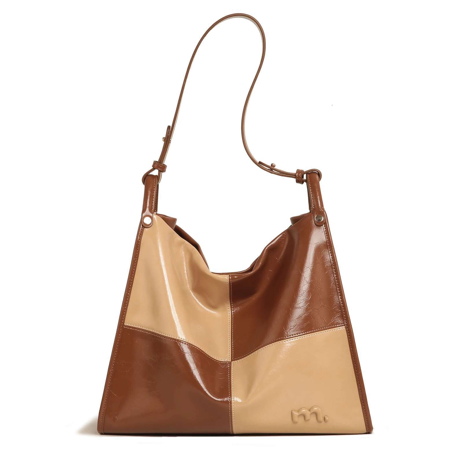 ITAMOOD Color Block Splicing Ladies Tote Leather Women's Handbag Original Designer Brand Shoulder Bag