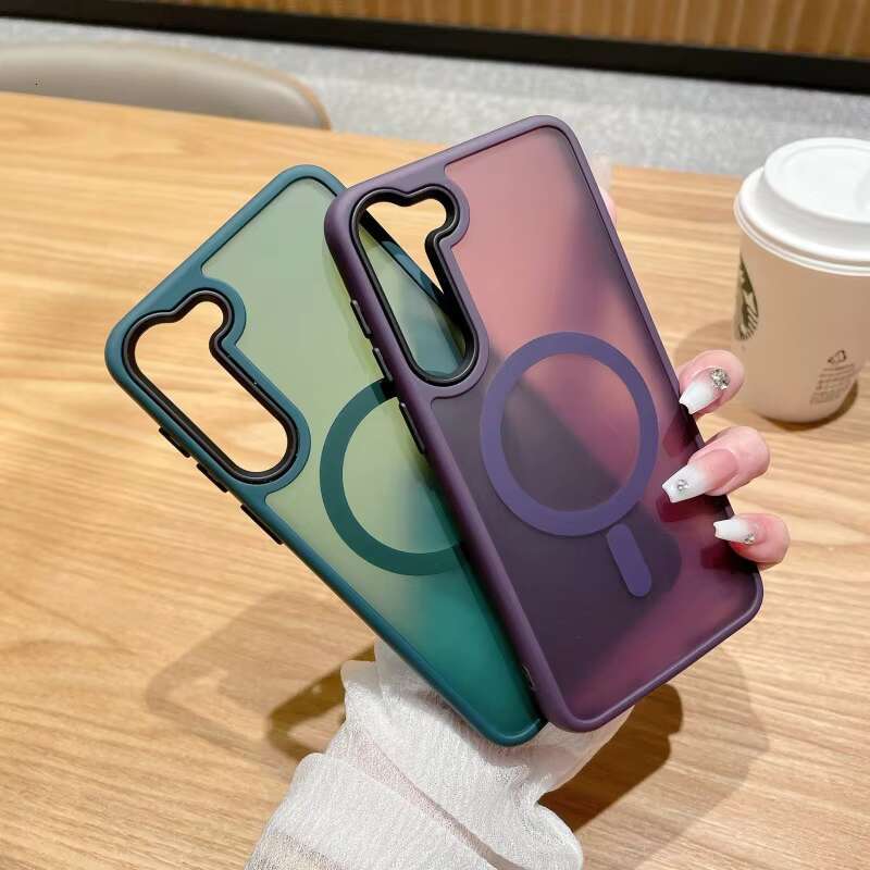 Skin Feeg Acrylic Clear Matte Wireless Charging Phone Case for Samsung S24 Ultra S23 S22 Shockproof TPU Transparent Cover