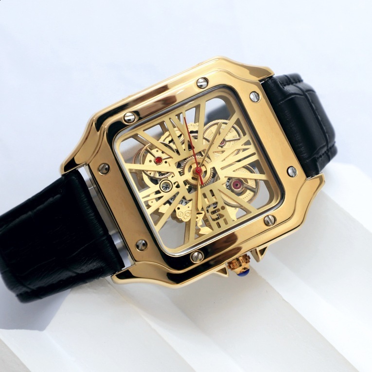 Other Watches UTHAI L56 Watch For Men Non mechanical Hollow Square Clock Waterproof Fully Automatic Male s Fashion Quartz 231214