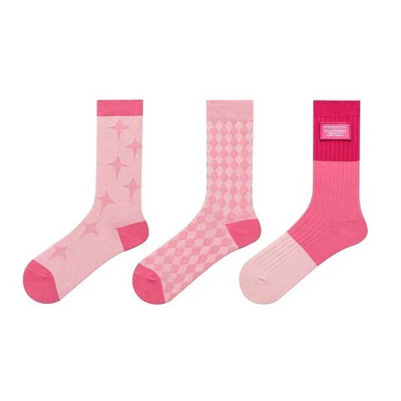 3 pairs of gift boxed womens striped socks fashionable and versatile exquisite cotton sockshandmade boneless seams X250319