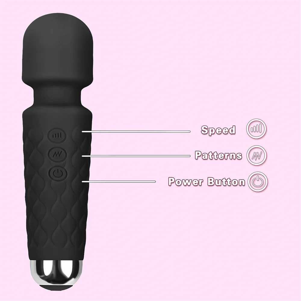 20 pulse modes and 8 strong speed rechargeable silicone vibrators sex toy sticks massagers clitoral stimulation vibrators W250319