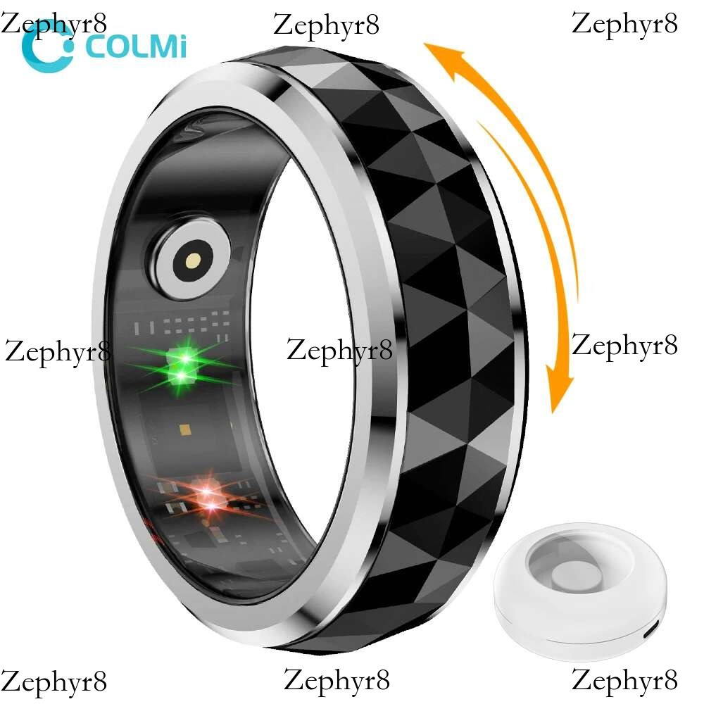 2025 New model 2024 COLMI R11 Smart Ring, Fidget Spinner Anxiety Relieve Ring with Charging Case for Men, Health Sleep Monitor, 5ATM Waterproof