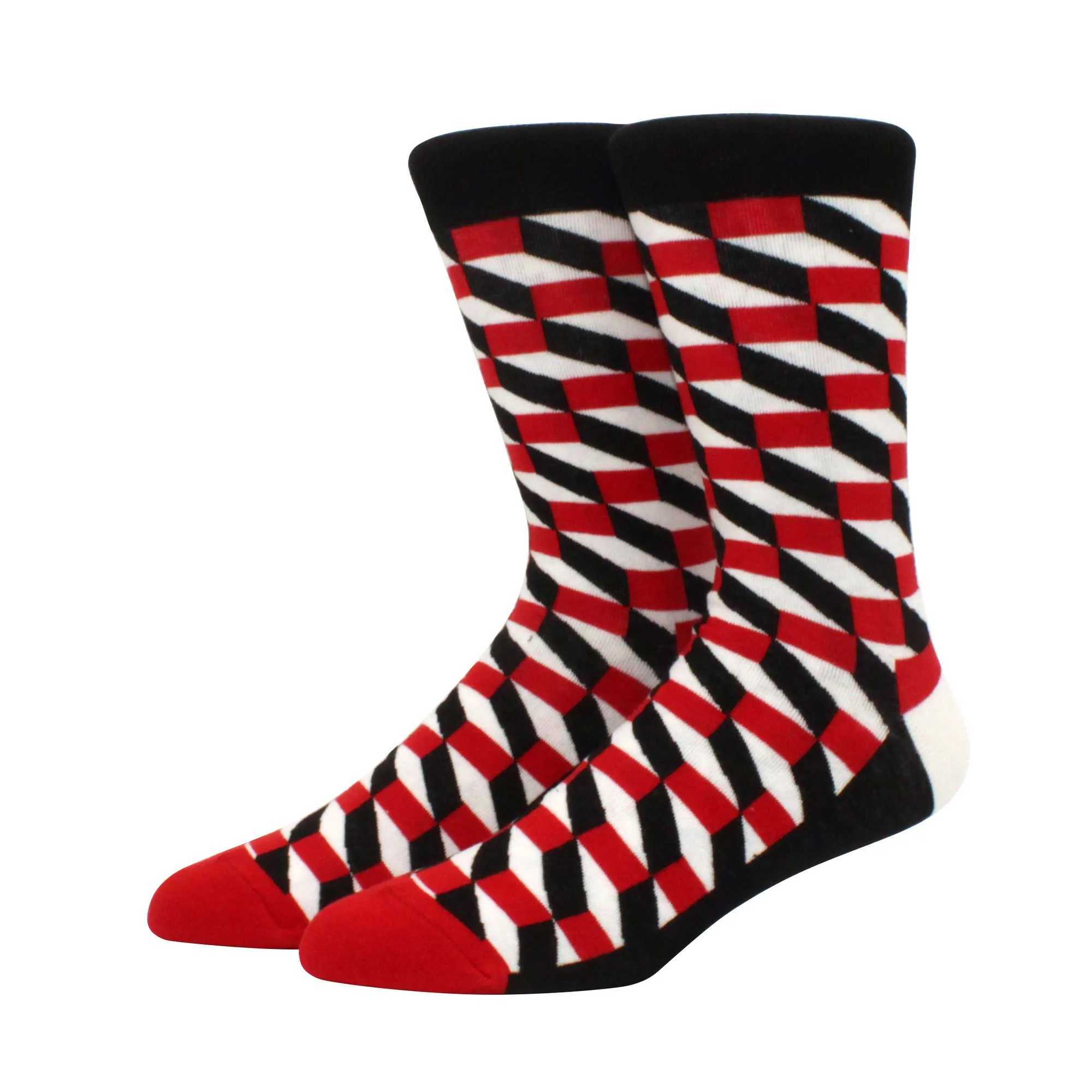 Classic hot selling mens casual gentleman socks high-quality color puzzle happy socks business party dresses mens cotton socks X250319