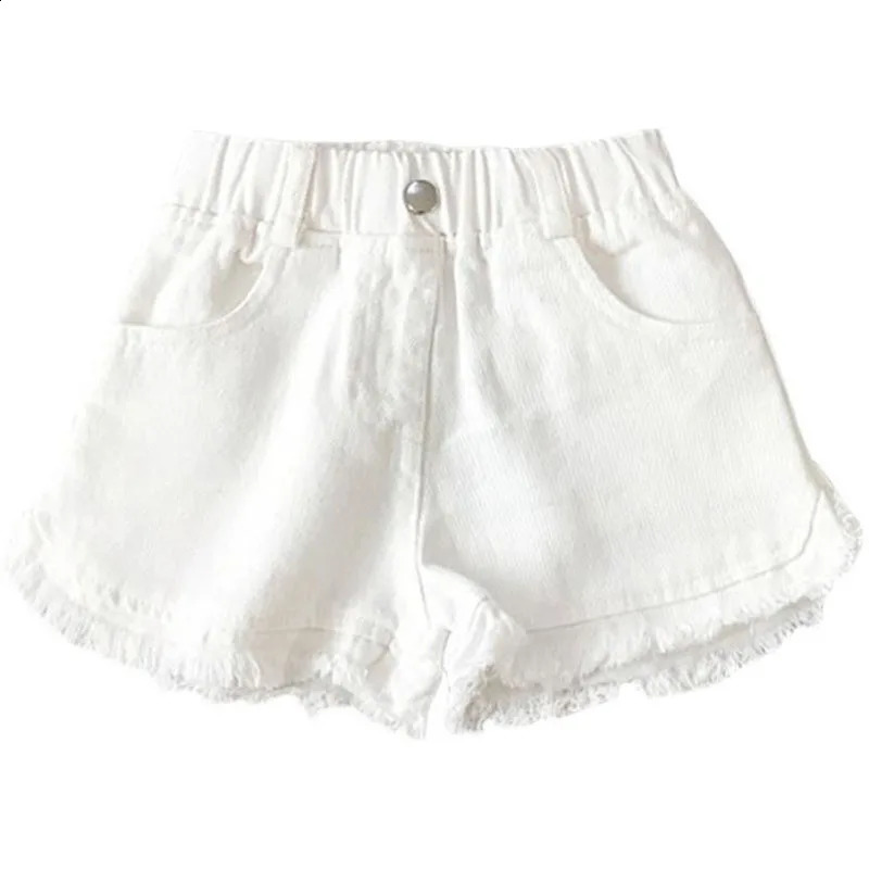 ChildrenS Clothing Summer Solid Color Korean Pants Girls Casual White Jeans Toddler Kids Solid Color Shorts Baby Pants 250319