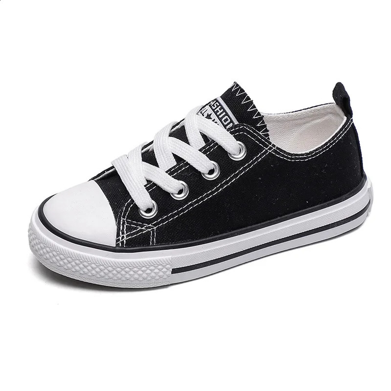 Children Canvas Shoes Toddler Kids Classic Lace Up Soft Bottom Non Slip Flat Board Shoes Lightweight Breathable Walking Shoes 250319