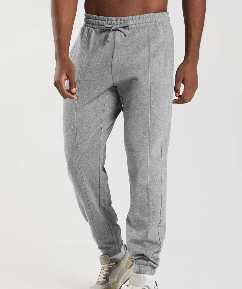 Mens drawstring casual pants straight autumn and winter jogging multi pocket solid color sports 250319