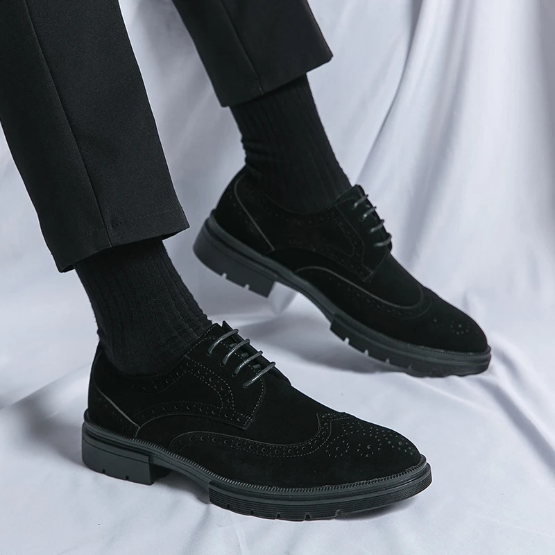 Men Oxford Shoes Comfort Suede Leather Shoes Vintage Slip-on Classic Casual Men Solid Color Shoes Wedding Male Lightweight Shoes 250314