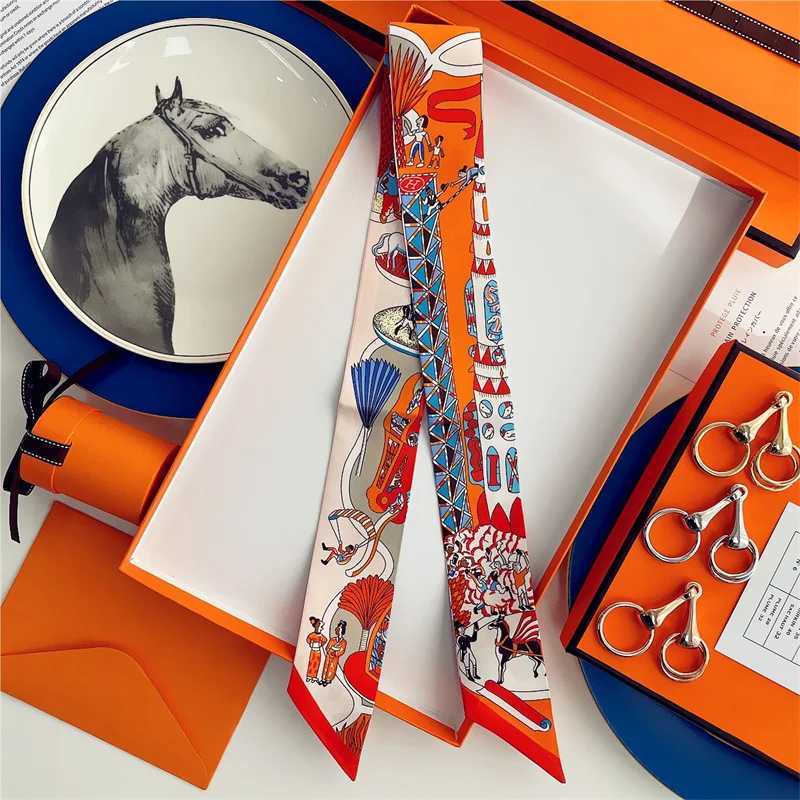 100% high-quality silk luxury brand products scarves hairpins necklaces tight scarves hair accessories X250319