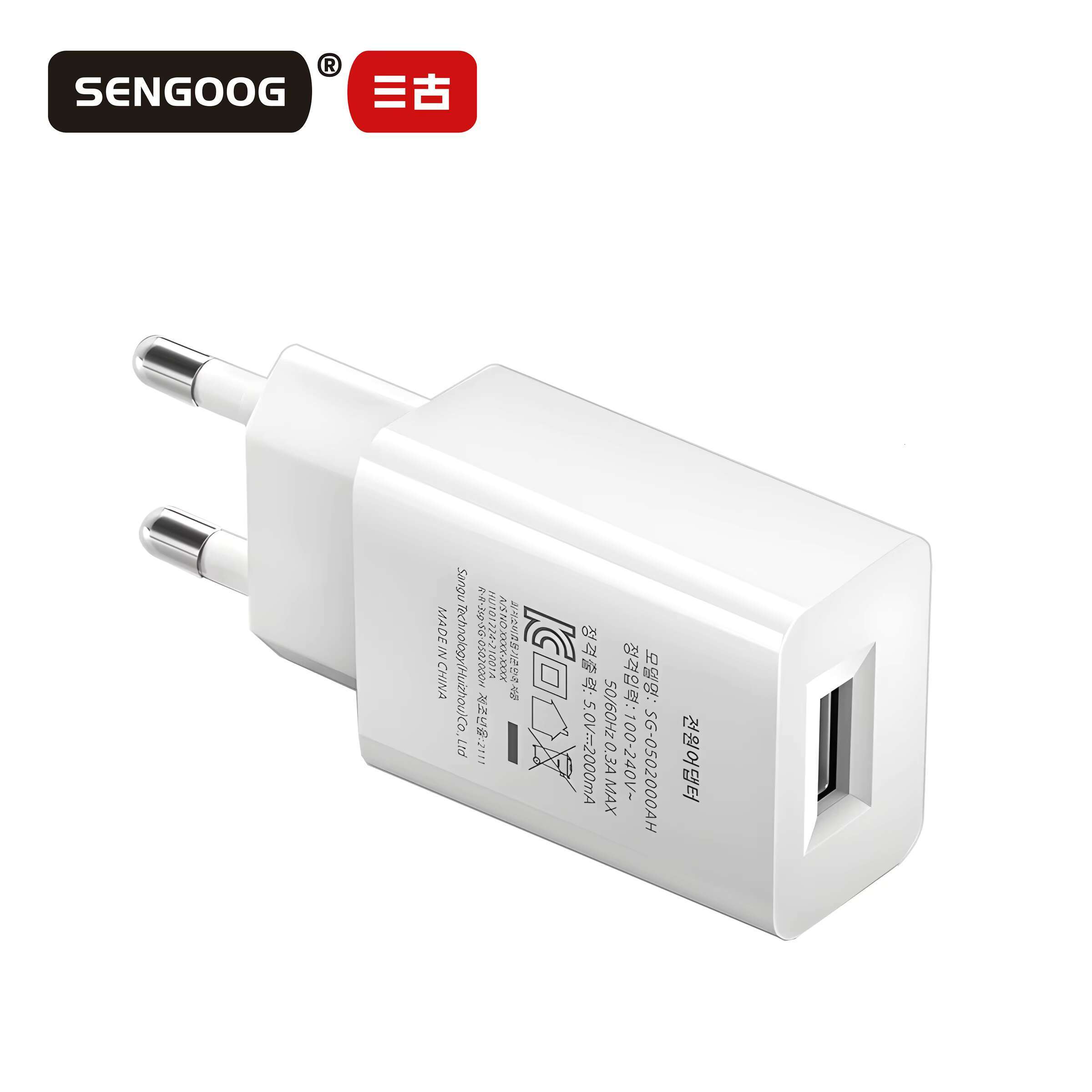 5V 2A Power Adapter for Mobile Phone Fast Charging USB Wall South Korea KC KCC Certification 10W Portable Travel Charger