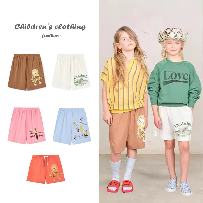 INS Korean Baby Boy Shorts 2025 Summer Cartoon Print Girl Cute Shorts Pants Casual Cotton Childrens Clothing 250319