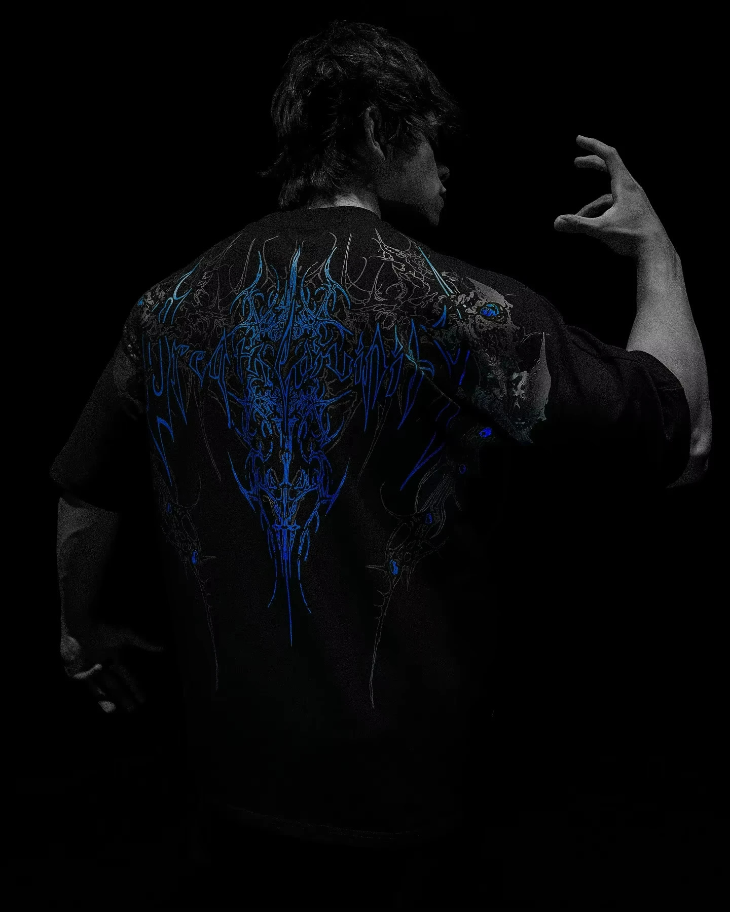 Fashionable mens Tshirt breathable sportswear oversized black American size DTG printed CBUM fashionable 250319