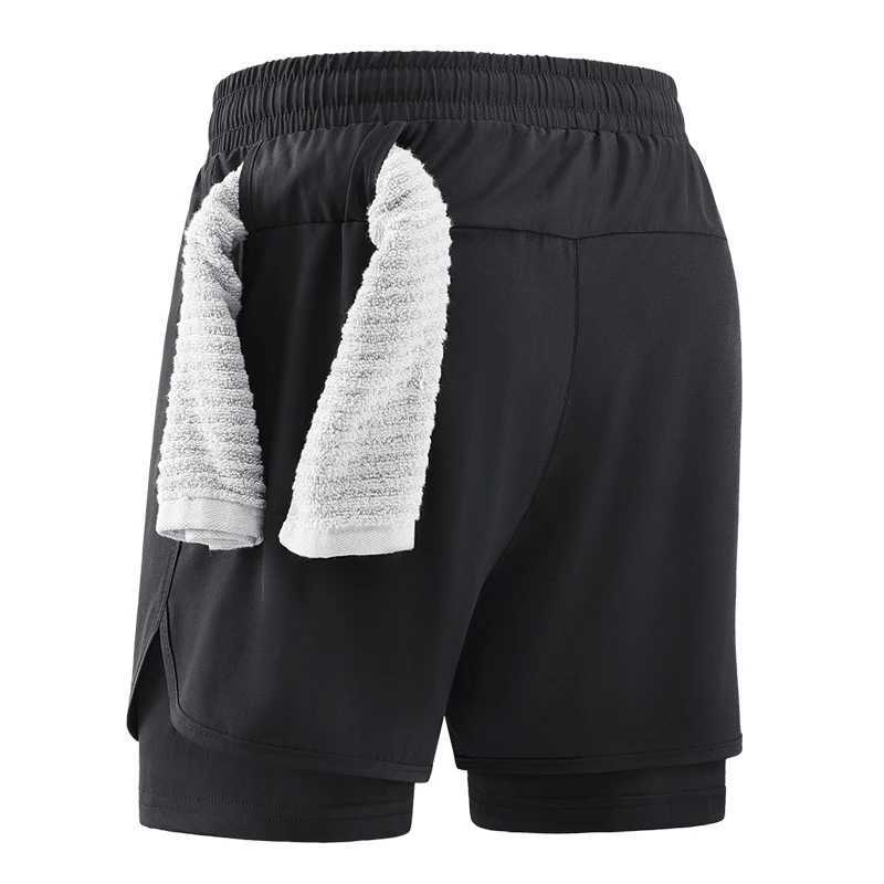 Mens Running Shorts Gym Exercise 2 in Fast Drying Training Gym Fitness Slow Running Shorts Summer Hot Mens Sportswear W250319