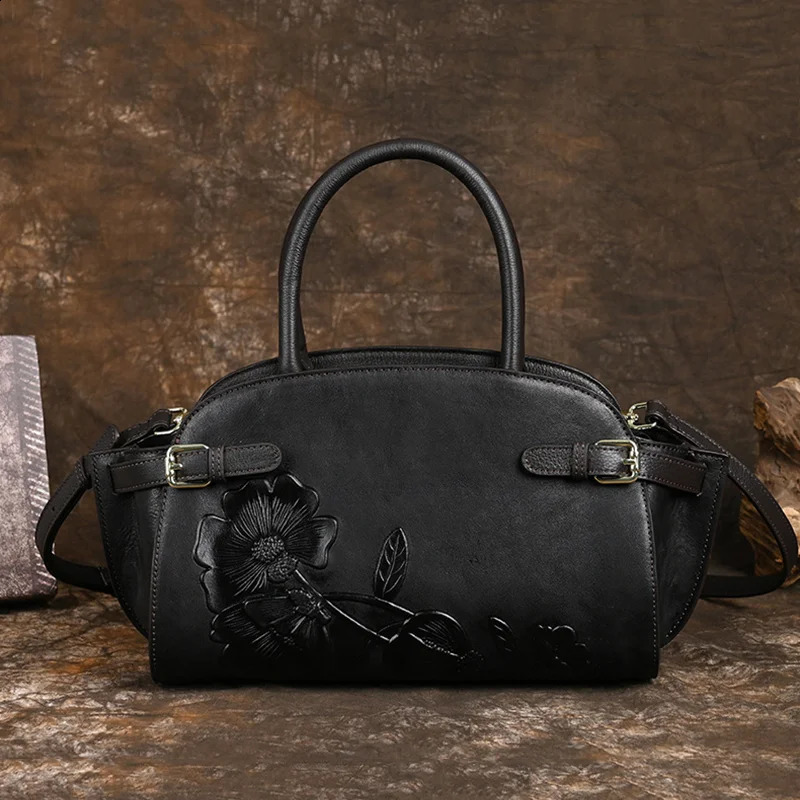 selling retro genuine leather womens bag handbag large capacity 250317