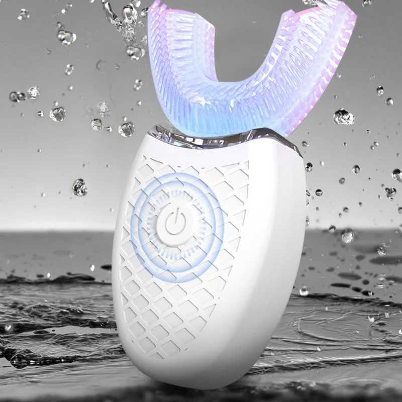 360 degree automatic sonic electric toothbrush suitable for adult intelligent U-shaped toothbrush USB charging blue light waterproof M250319