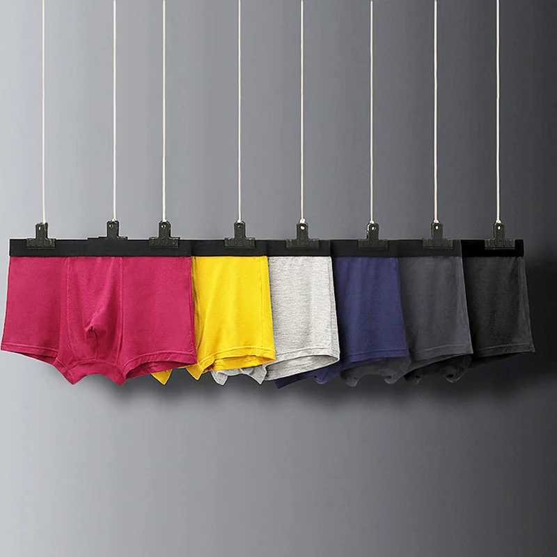 6pcs/Set Black Boxer Men Underpants Bamboo Mens Boxers Man Breathable Mens Panties Fr Shipping Sexy Underwear For Men Gifts X250319