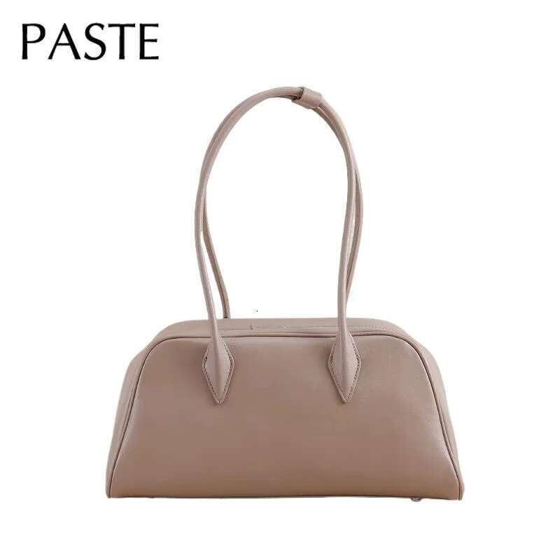 Genuine Leather Long Handle Bowg Bags for Women Designer Handbags 2025 Cowhide Lychee Texture Underarm Shoulder Bag