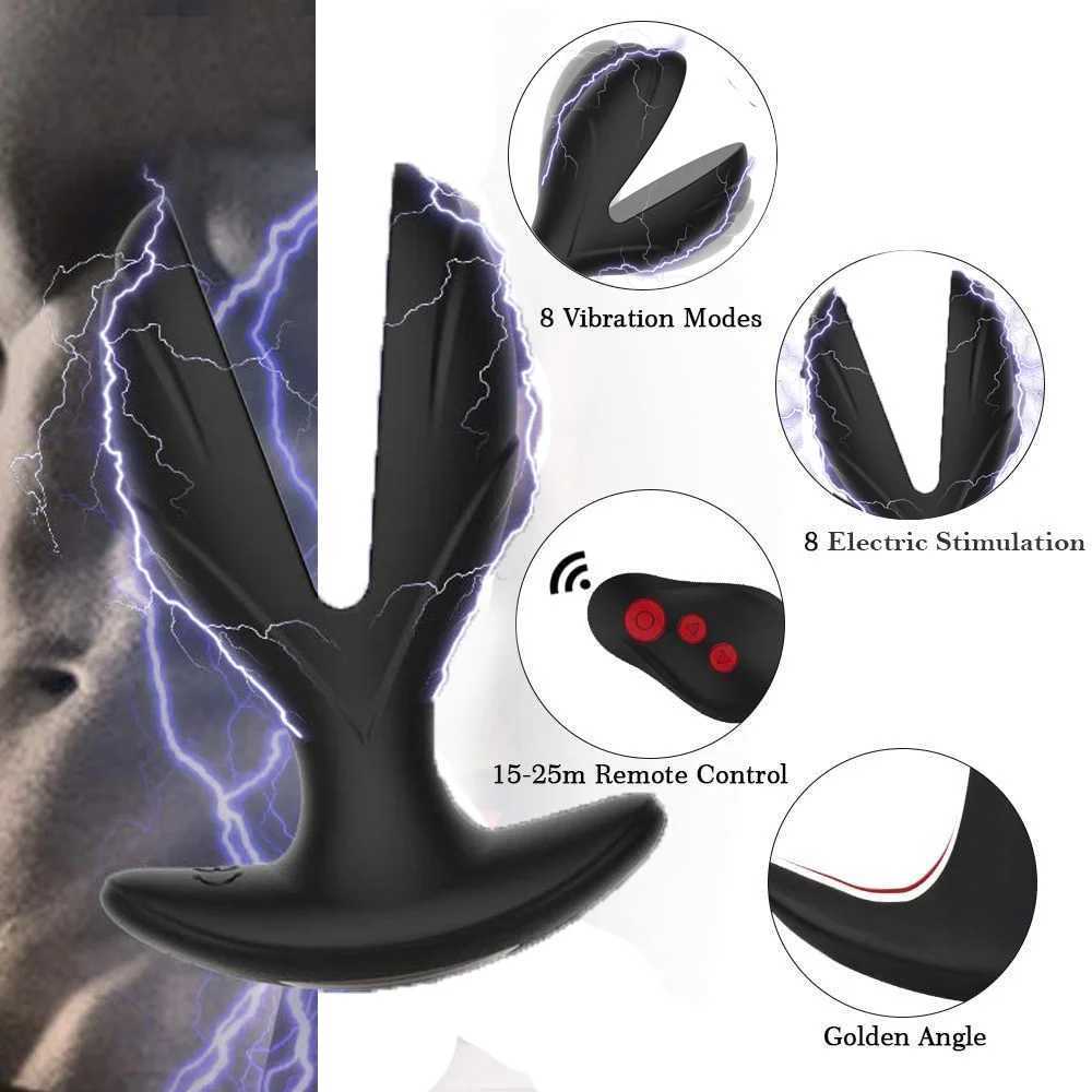 Electric shock pulse anal vibrator vibration extender plug prostate massager suitable for men women G-spot vibrator sex toy coupler W250319