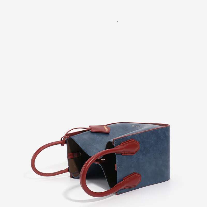 Vintage High Quality PU Leather Large Shoulder Solid Color Simple Handbag Women's Fashion Bucket Bag