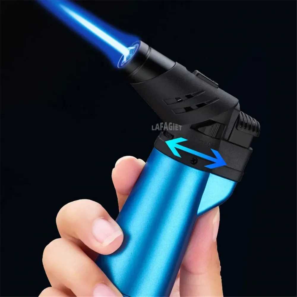 2 In 1 Windproof Turbo Gas Lighters Welding Torch Kitchen Cooking Baking Outdoor BBQ Adjustable Jet Flame Gun Cigar LightersC250318