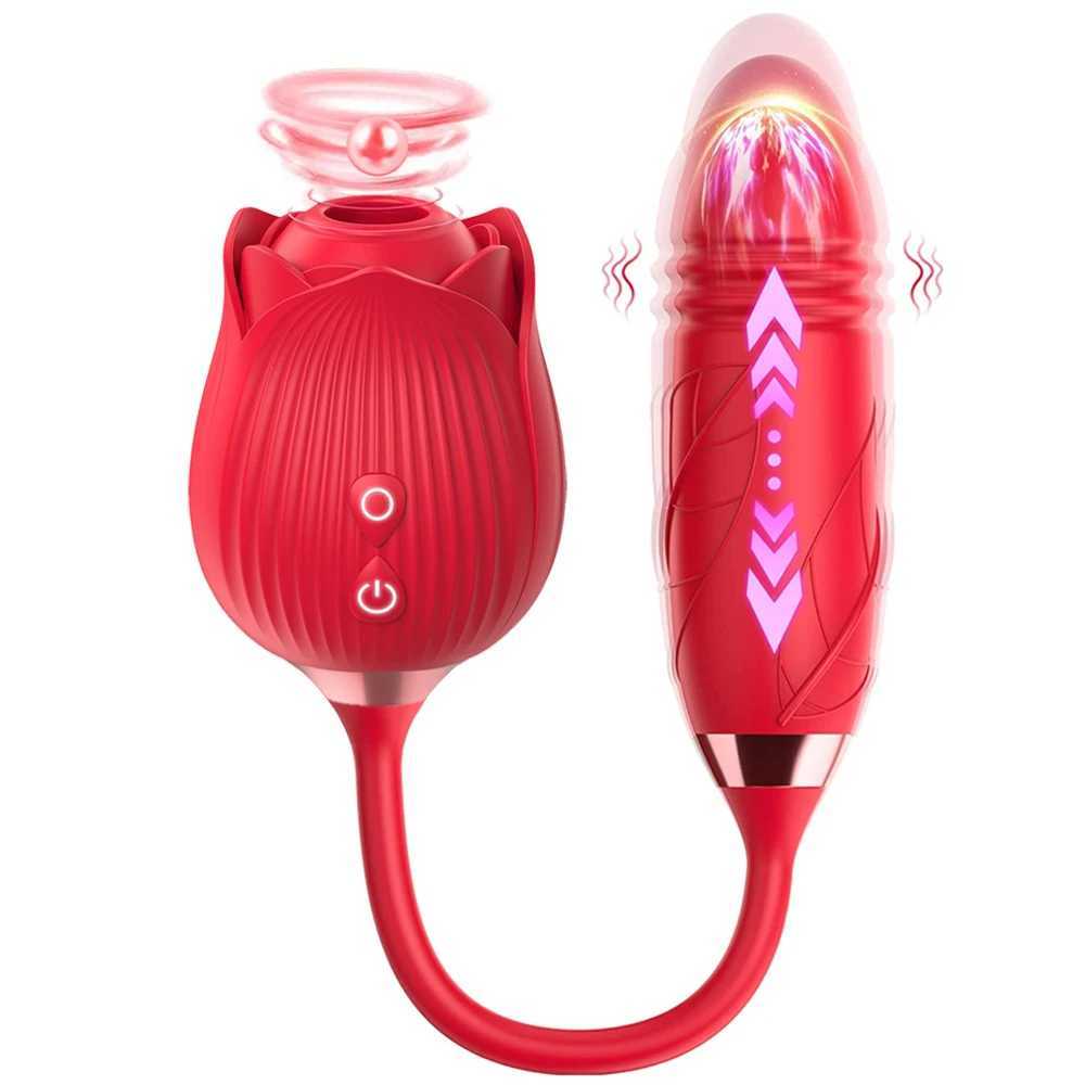 Rose-Sucking Vibrator for Women Clit Sucker Vagina G Spot Thrusting Vibrator Stimulator Female Masturbator Adult Sex Toy W250618
