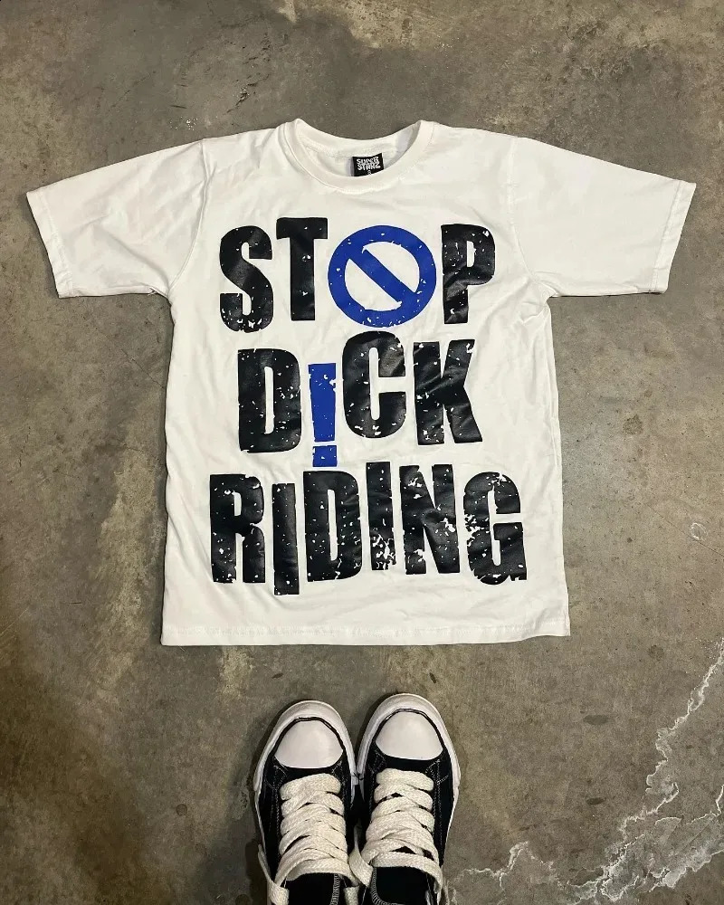 American Retro Spoof Series Letter Printed Short Sleeve T-shirt Men Y2k Korean Harajuku Fashion Couple Loose Trend Top 250319