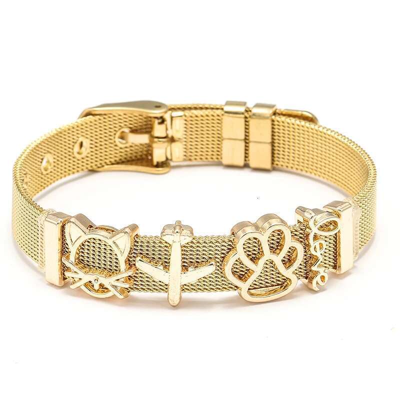10mm Stainless Steel Mesh Bracelets Original Aircraft Love Beads Charm Keeper Bracelets Bangles For Women Fashion Jewelry Gift