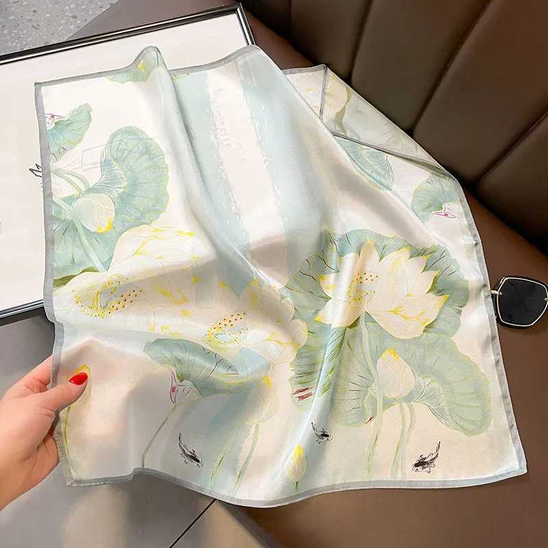 100% Silk Scarf Wen Kerchief Mberry Luxury Spring Square Fashion Print Foard Fem Lady Shawl Wraps Hijab Bandana Scarves X250319