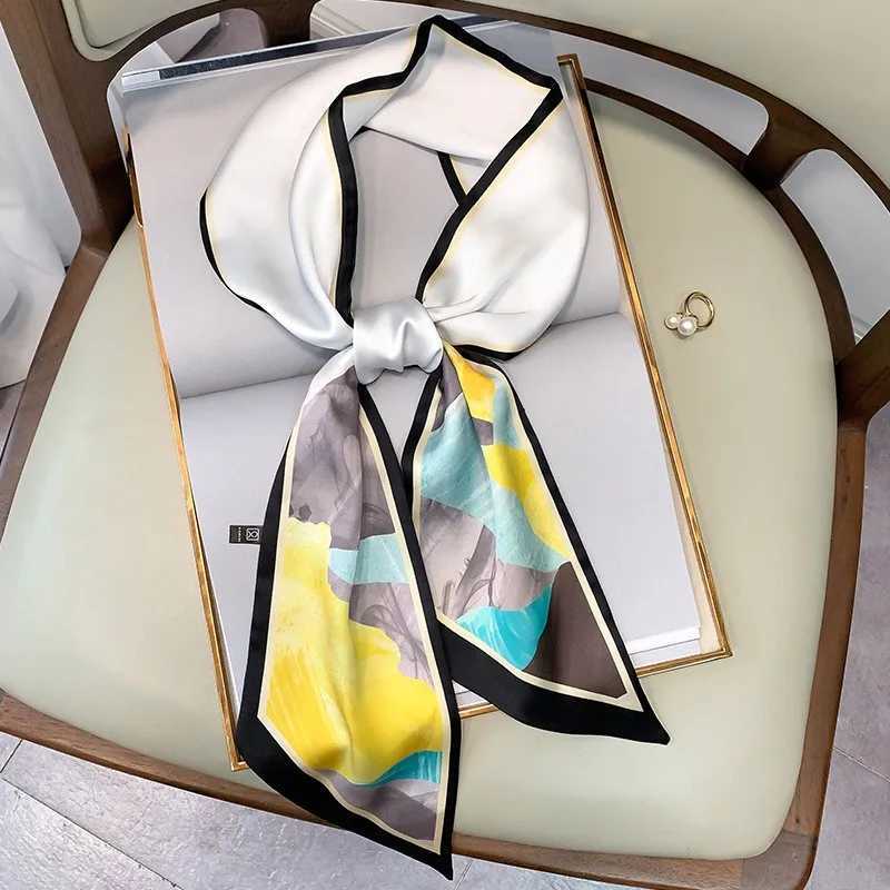 Fashionable printed headband scarf necktie bag scarf satin tight scarf for women foard floral belt 2025 new X250319