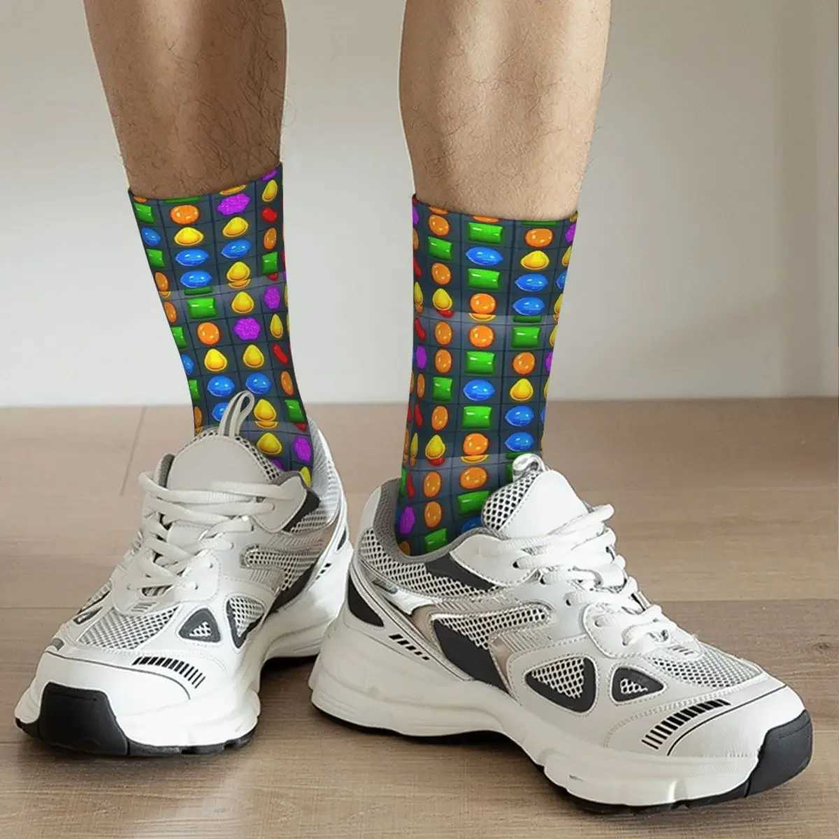 2022 New Candy Crush Socks Harajuku Super Soft Socks Four Seasons Mens Birthday Gift X250319