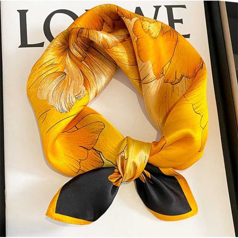 70*70cm Luxury Brand Designer Silk Square Scarf for Wen Satin Shawls Scarves Hjiab Bandana Hair Band Wrist Fashion 2023 X250319