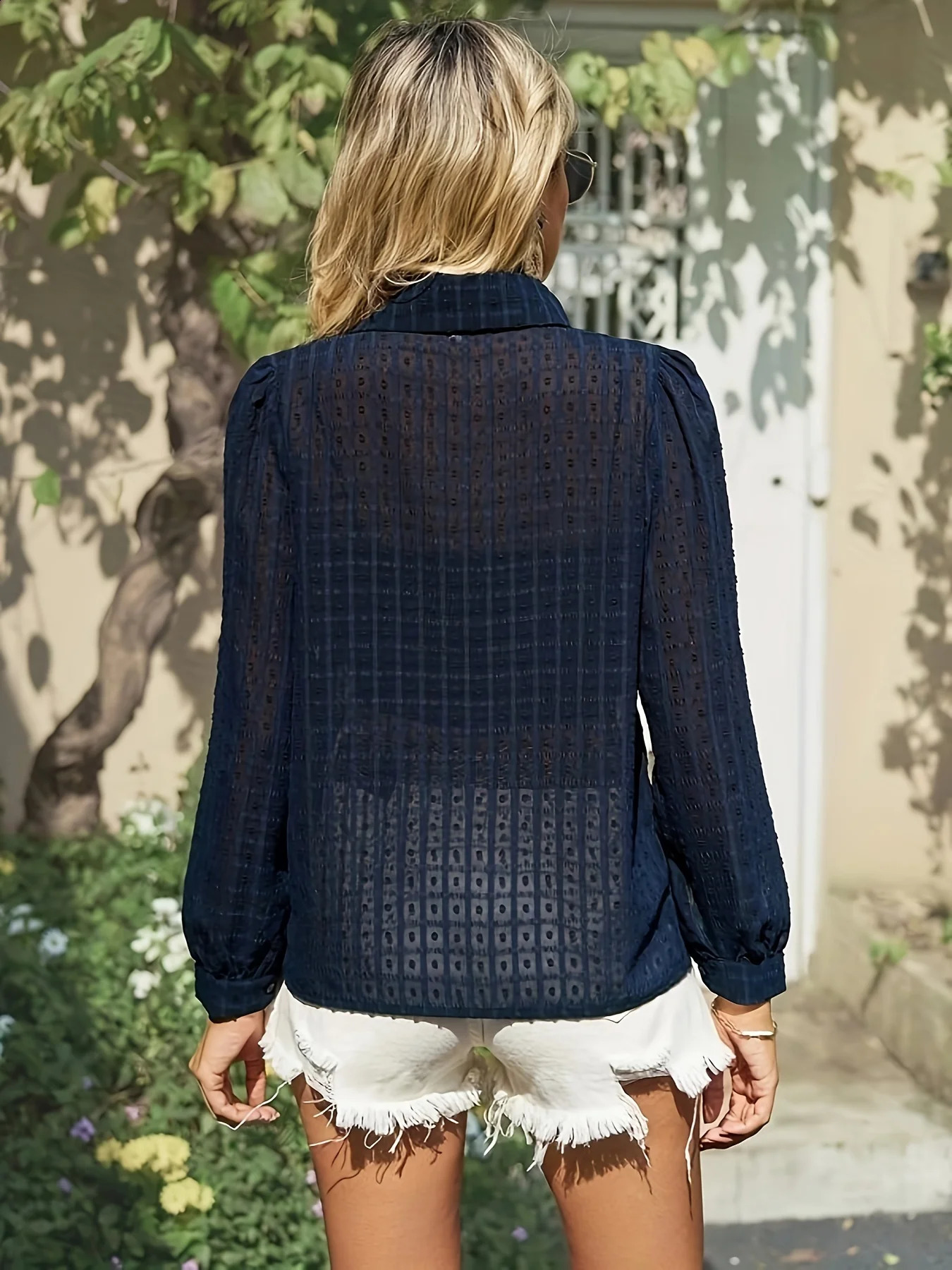 Spring and Summer Womens Lapel LongSleeved Casual Shirts Fashionable n Simple Elegant Showing Charming 250319