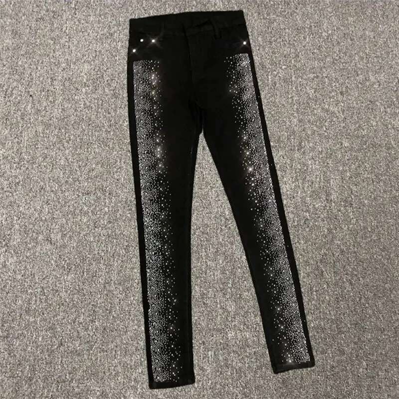 2025 New Spring and Autumn Designer Women's Retro Black High Waist Jeans Women's Ankle Blue Cowboy Pants Street Wear Pants5