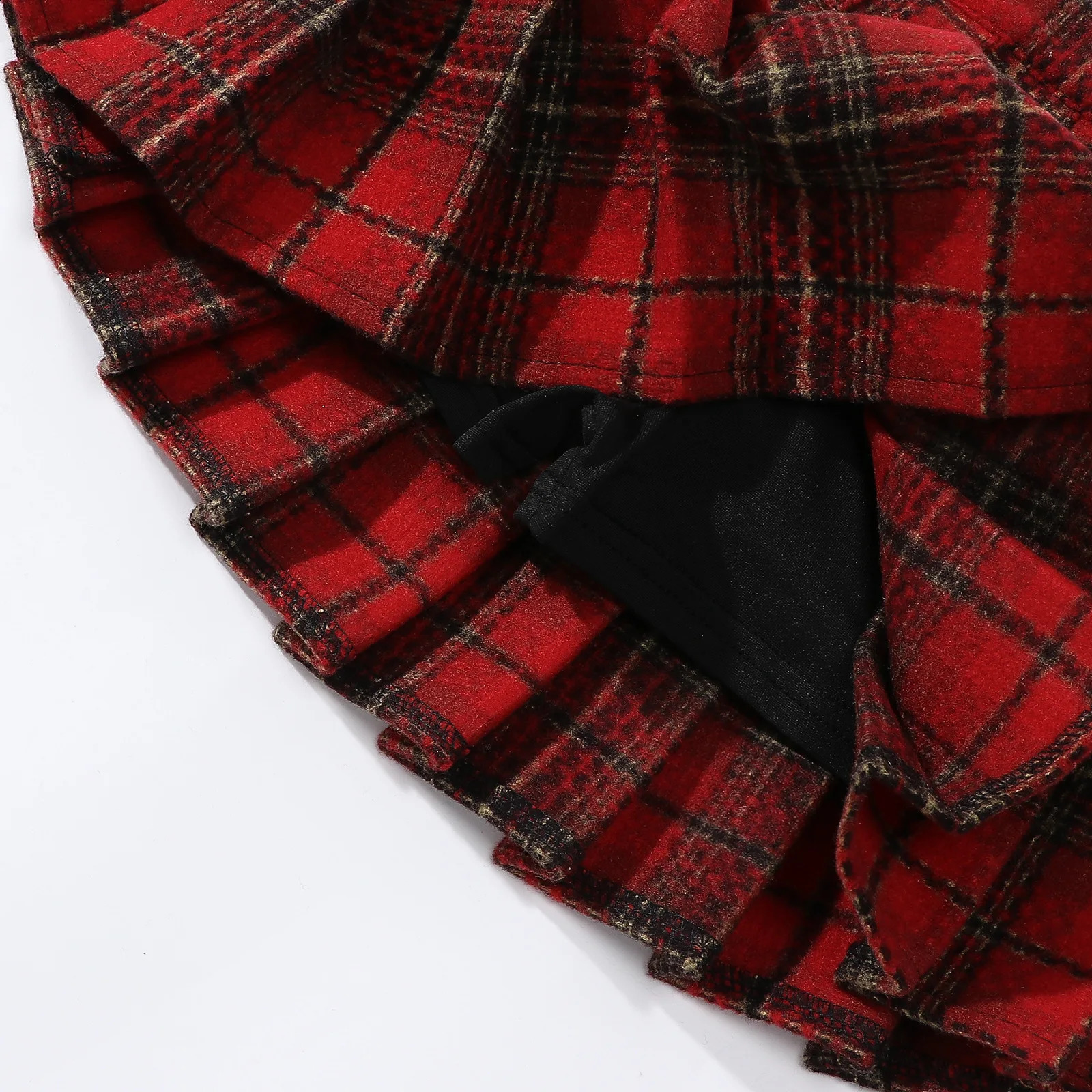 Plaid Skirt for Girls 2025 Fashion All-match Red Short Princess Skirt Casual A-line Teen School Children Skirt 8 10 12 Years 250319
